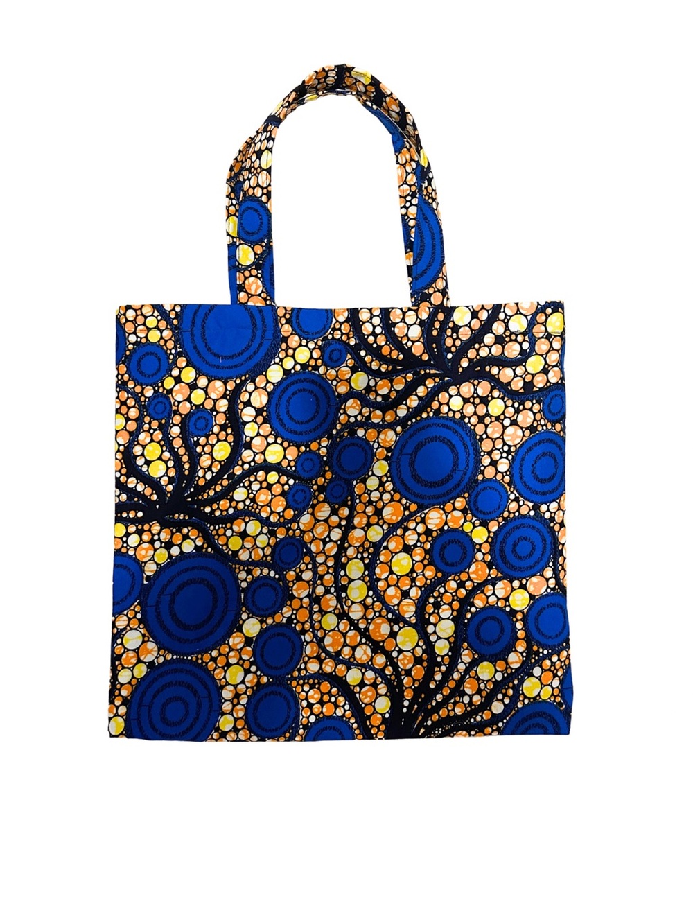 Blue & Yellow Patterned AnkaraTote Bag